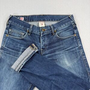 Vintage True Religion Geno Jeans Mens 32x30 Blue Selvedge Denim Button Fly USA